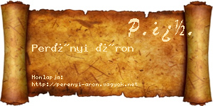 Perényi Áron névjegykártya