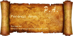 Perényi Áron névjegykártya
