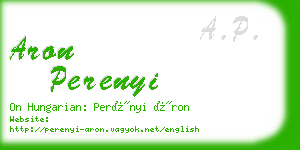 aron perenyi business card